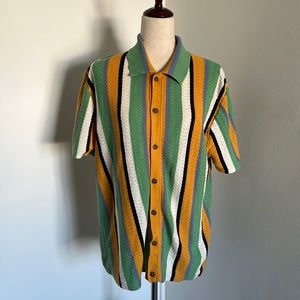 Urban outfitters knitted button up bowler shirt